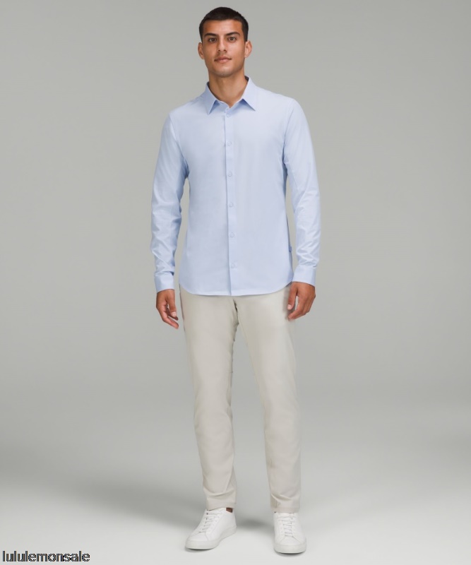 Lululemon Verkauf DELULU610 | Lululemon Deutschland Blau Leinen New Venture Langarmshirt